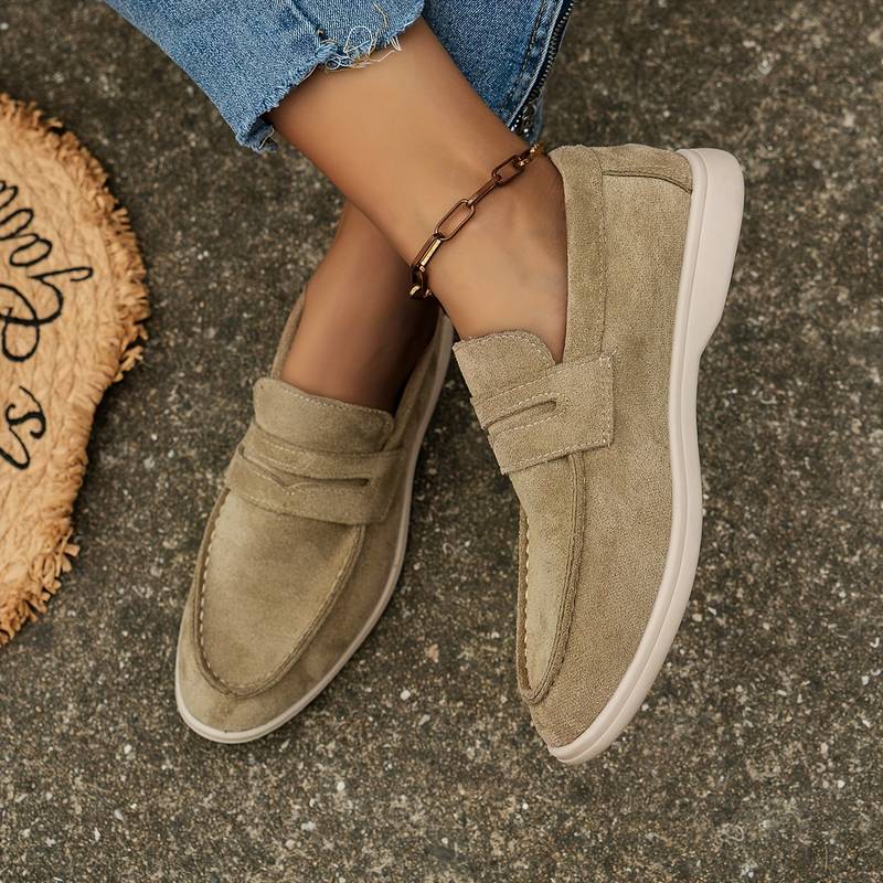 Old Money Damen Elegante Flache Loafer in Einfarbig