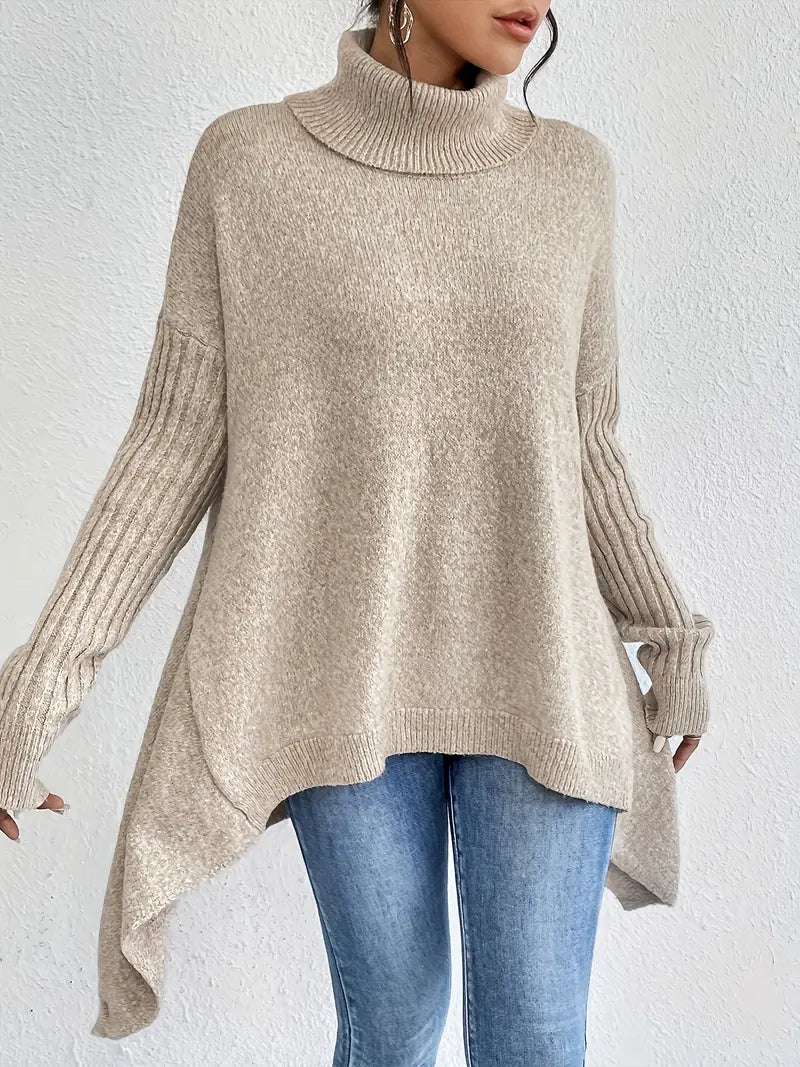 LAORA | Pullover mit langen Ärmeln und hohem Kragen