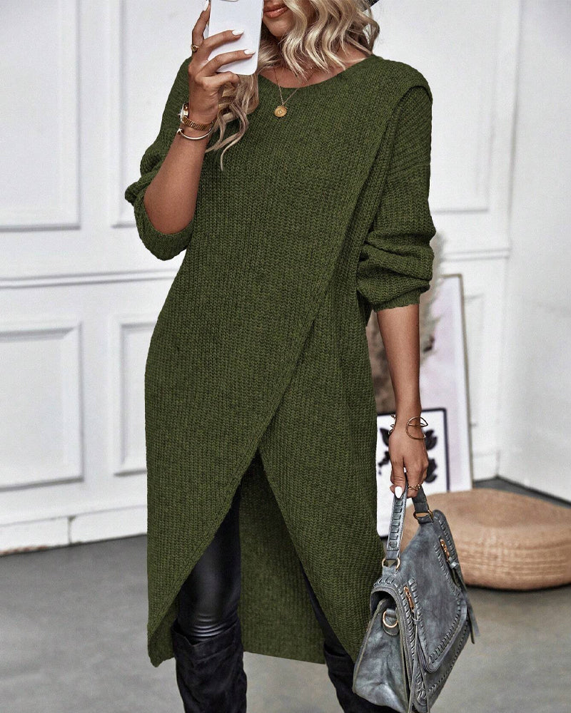 IGGY | Stilvolles Baumwollmischung Pulloverkleid