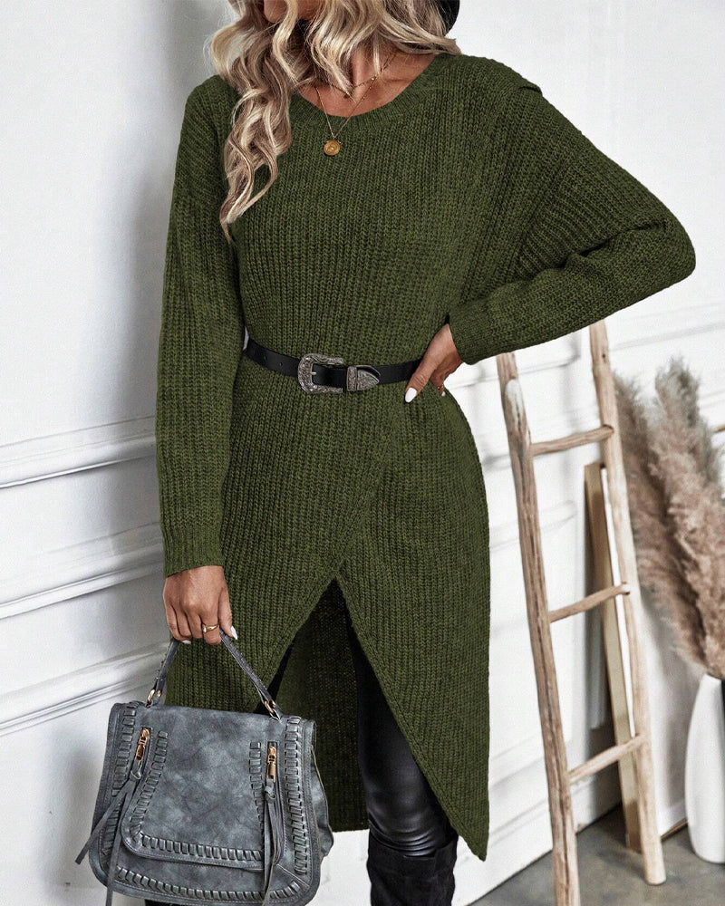 IGGY | Stilvolles Baumwollmischung Pulloverkleid
