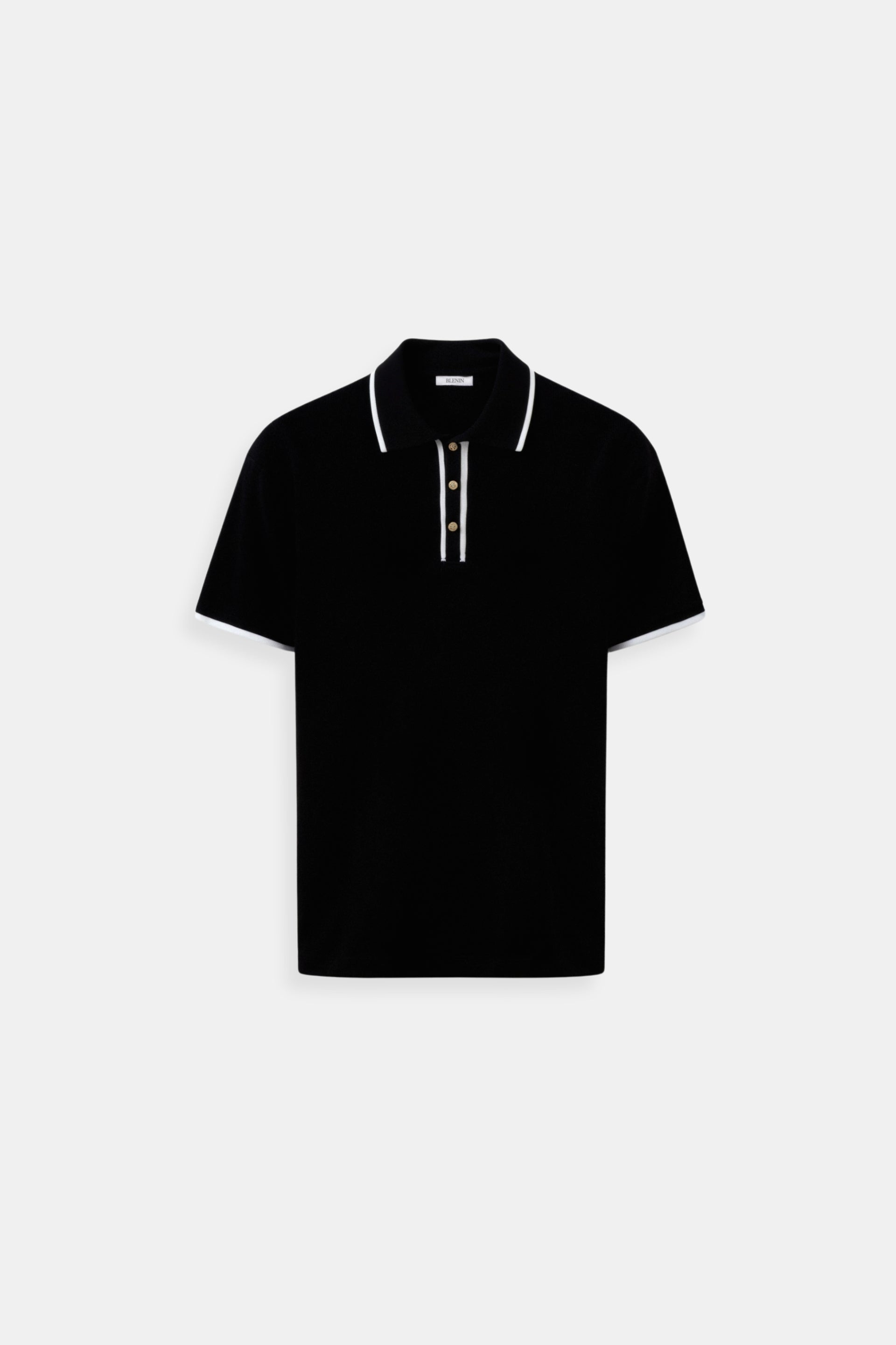Old Money Kontrast Elegante Trim Kragen Slim Button Up Polo T-Shirt