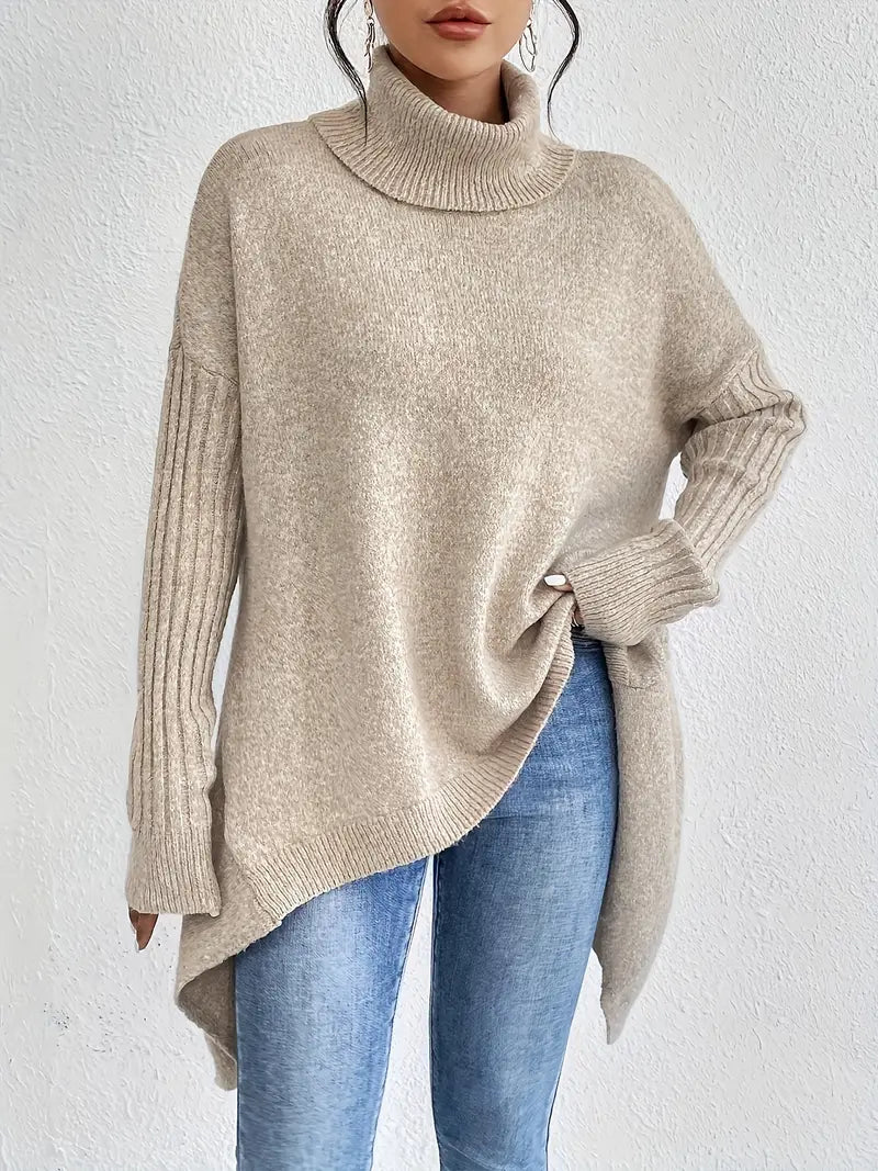 LAORA | Pullover mit langen Ärmeln und hohem Kragen