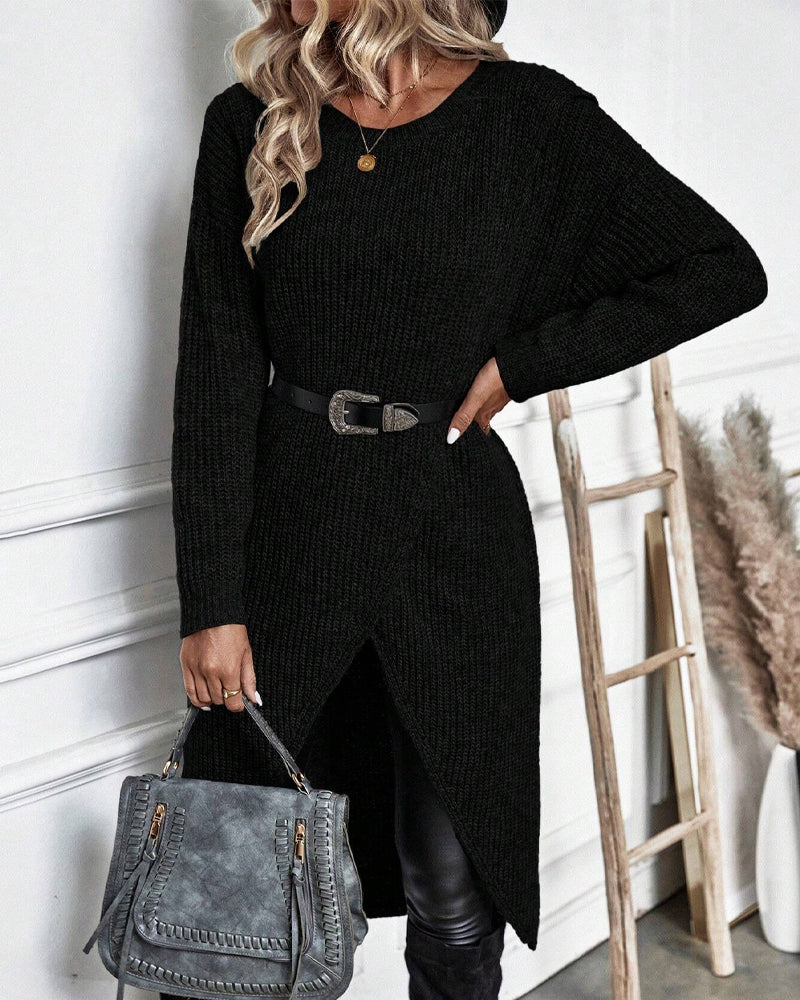 IGGY | Stilvolles Baumwollmischung Pulloverkleid