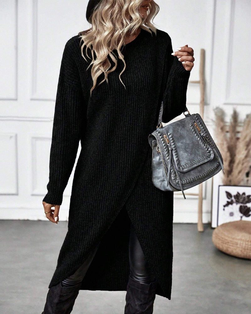 IGGY | Stilvolles Baumwollmischung Pulloverkleid