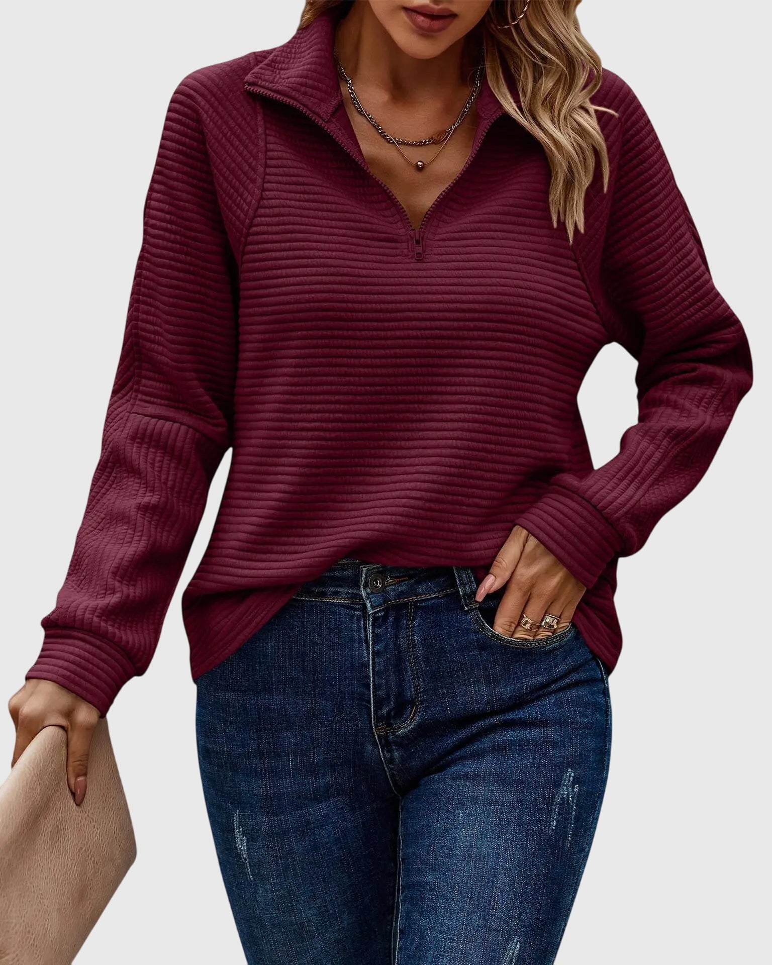 Molly | Eleganter Halbreißverschluss-Pullover