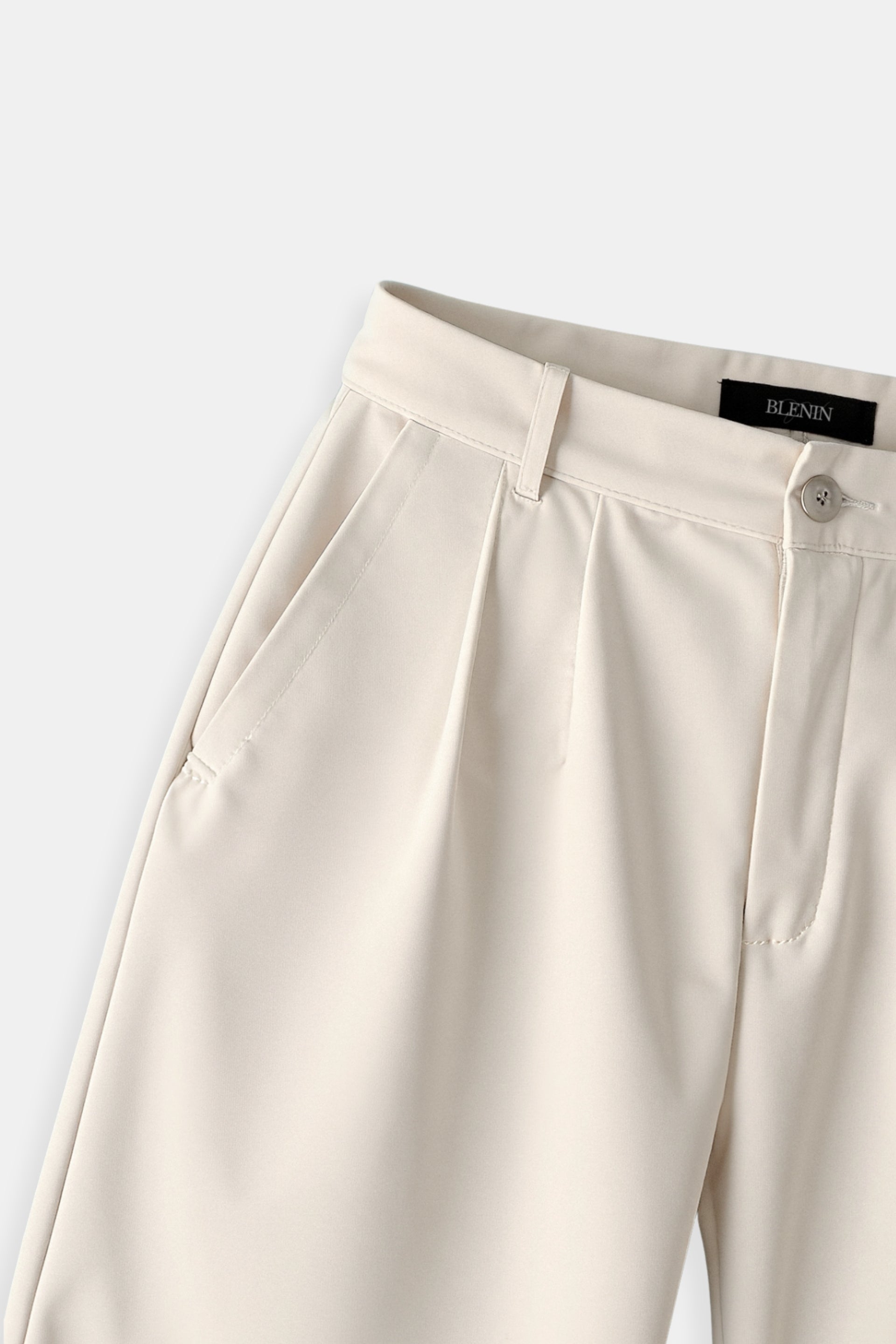 Old Money Casual Hochtaillierte Einfarbige Knopf Gerade Hose