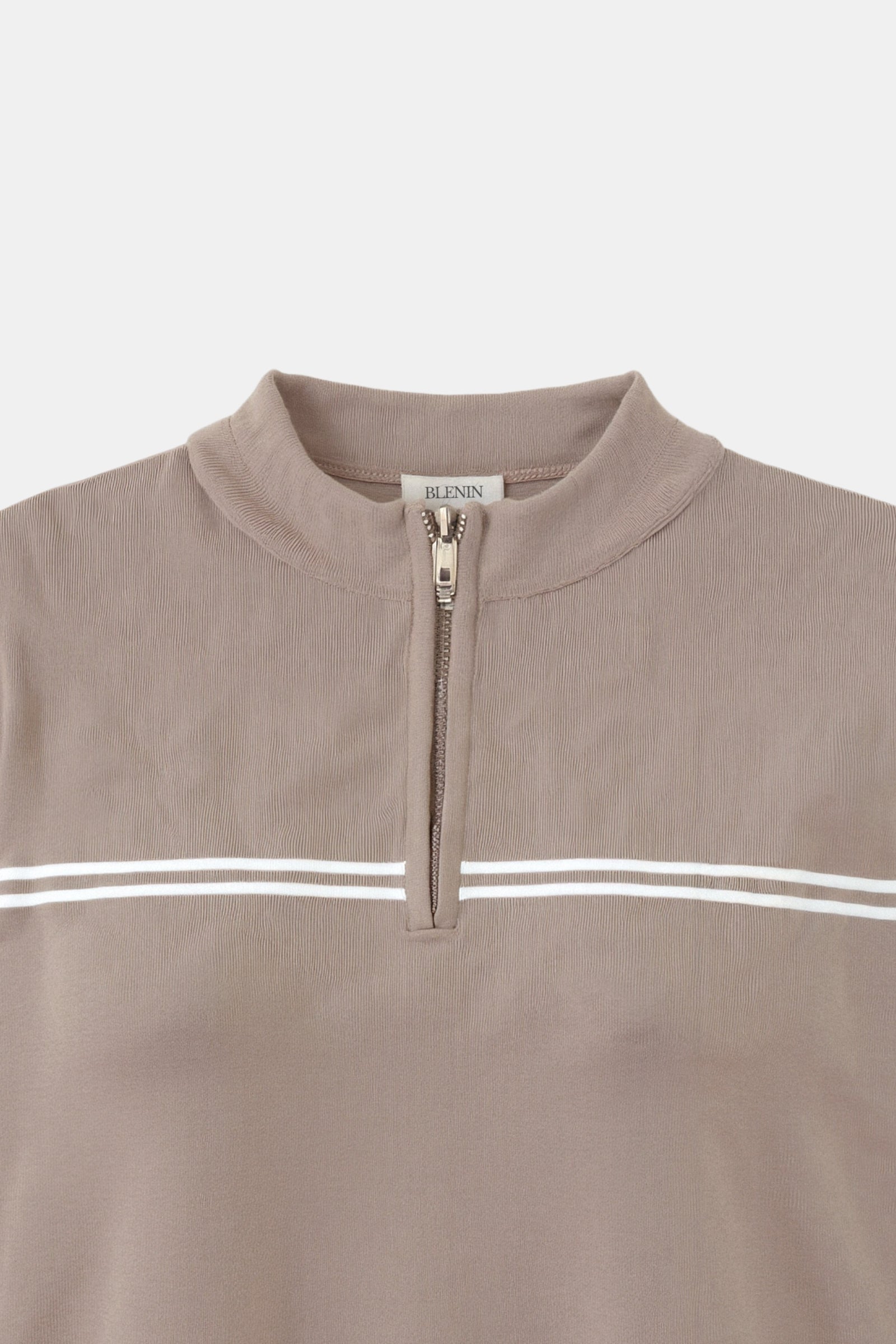 Old Money Zip Up Elegantes Kurzarm Gestreiftes T-Shirt