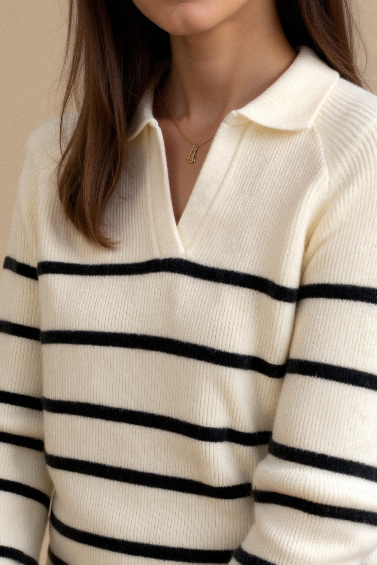 Old Money Klassischer Gestreifter Raglanärmel Pullover