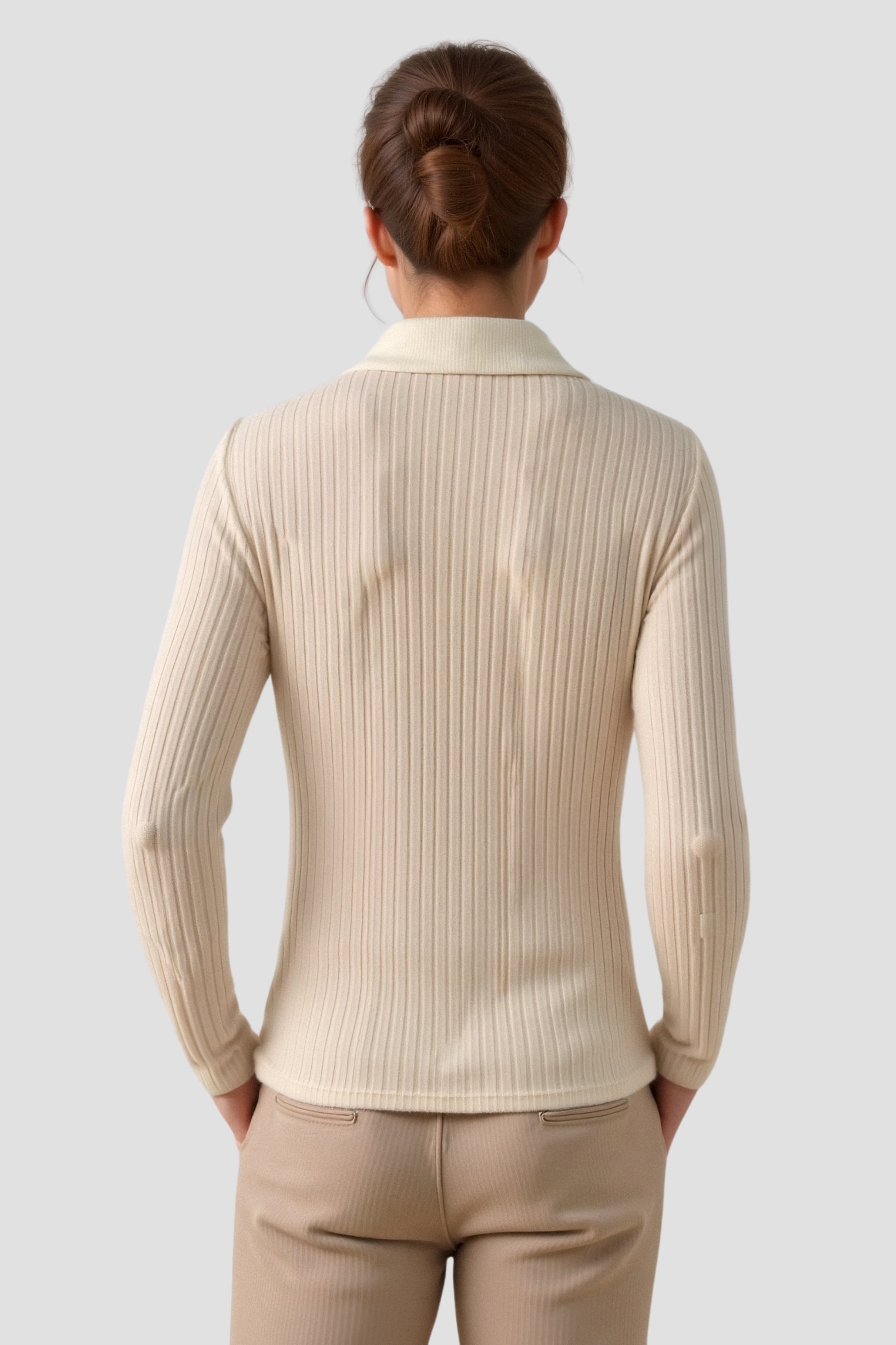 Old Money Strickpullover aus Wolle mit schmalem Rippenmuster