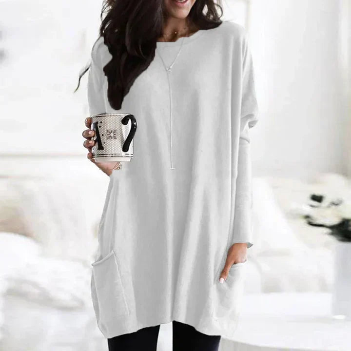ELLE | Langes Shirt-Kleid mit Taschen