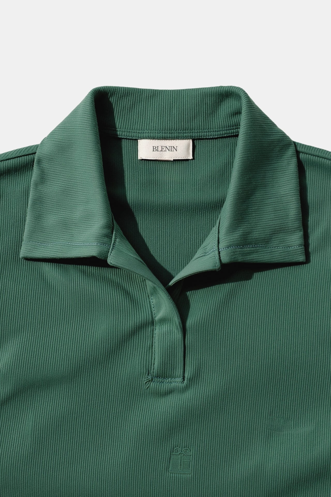 Old Money Cropped Solid Collared Kurzarm Ripp-Polo T-Shirt