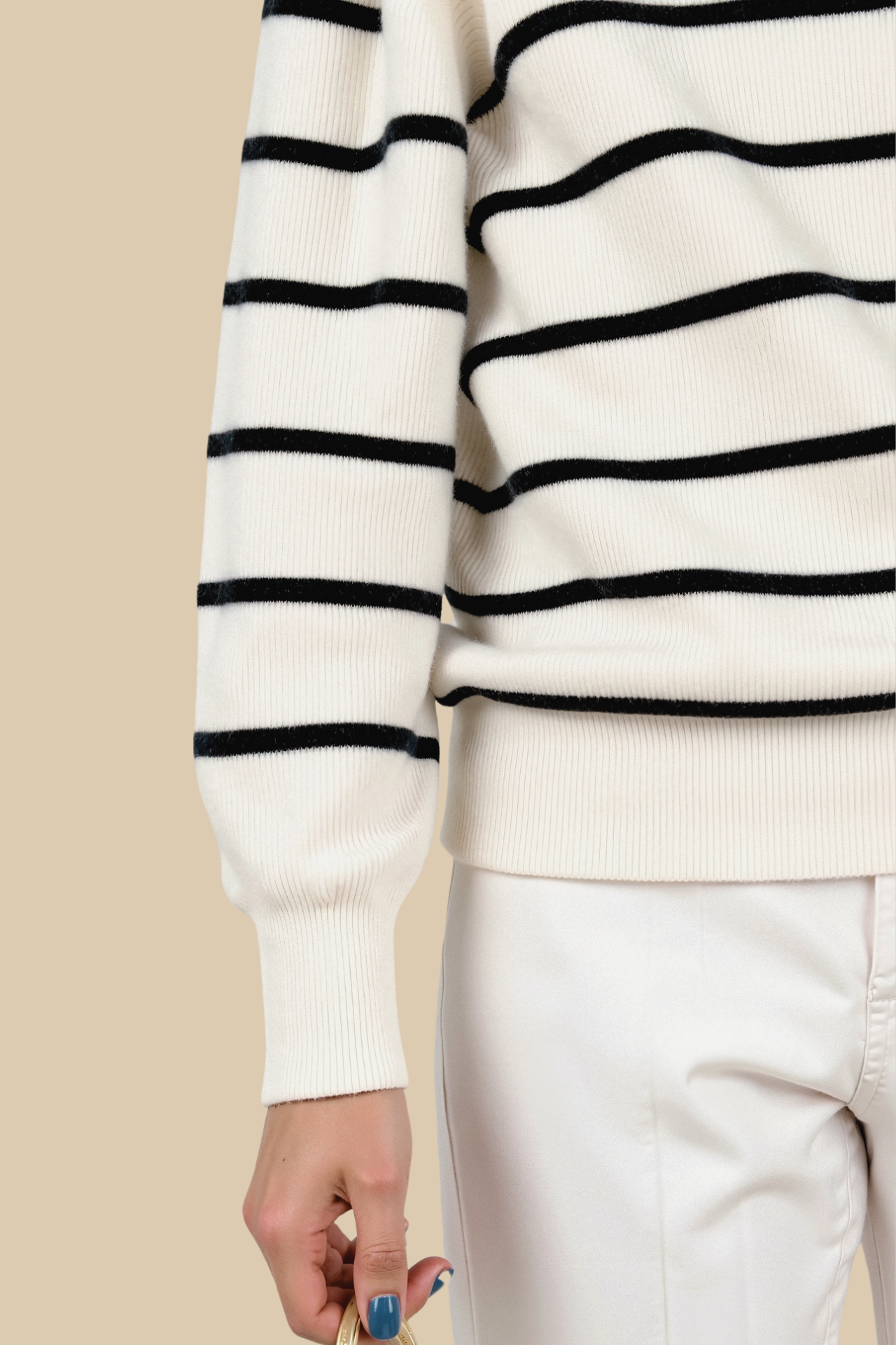 Old Money Klassischer Gestreifter Raglanärmel Pullover