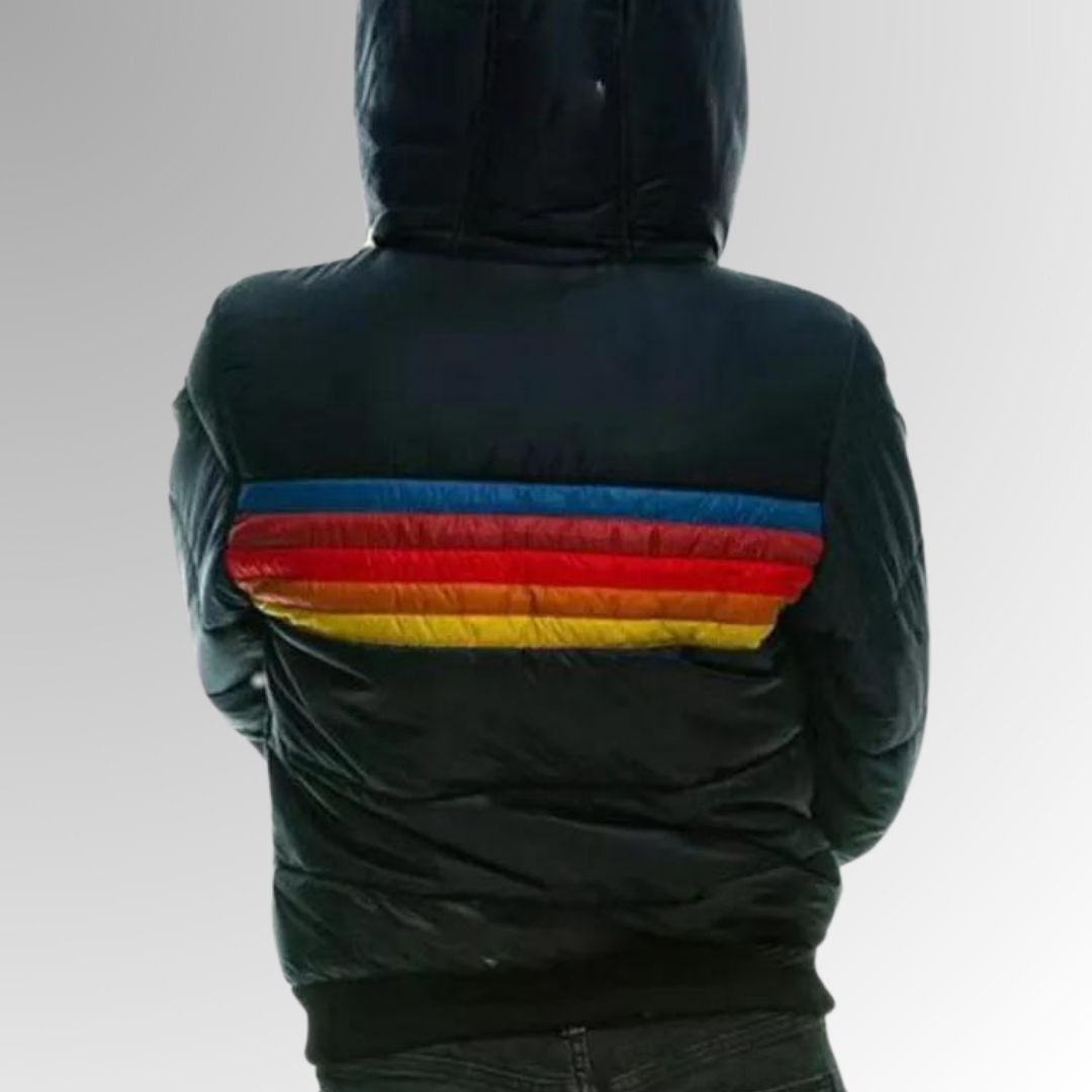 Audrina - Damenjacke aus wasserdichtem Material mit Kapuze und tailliertem Schnitt