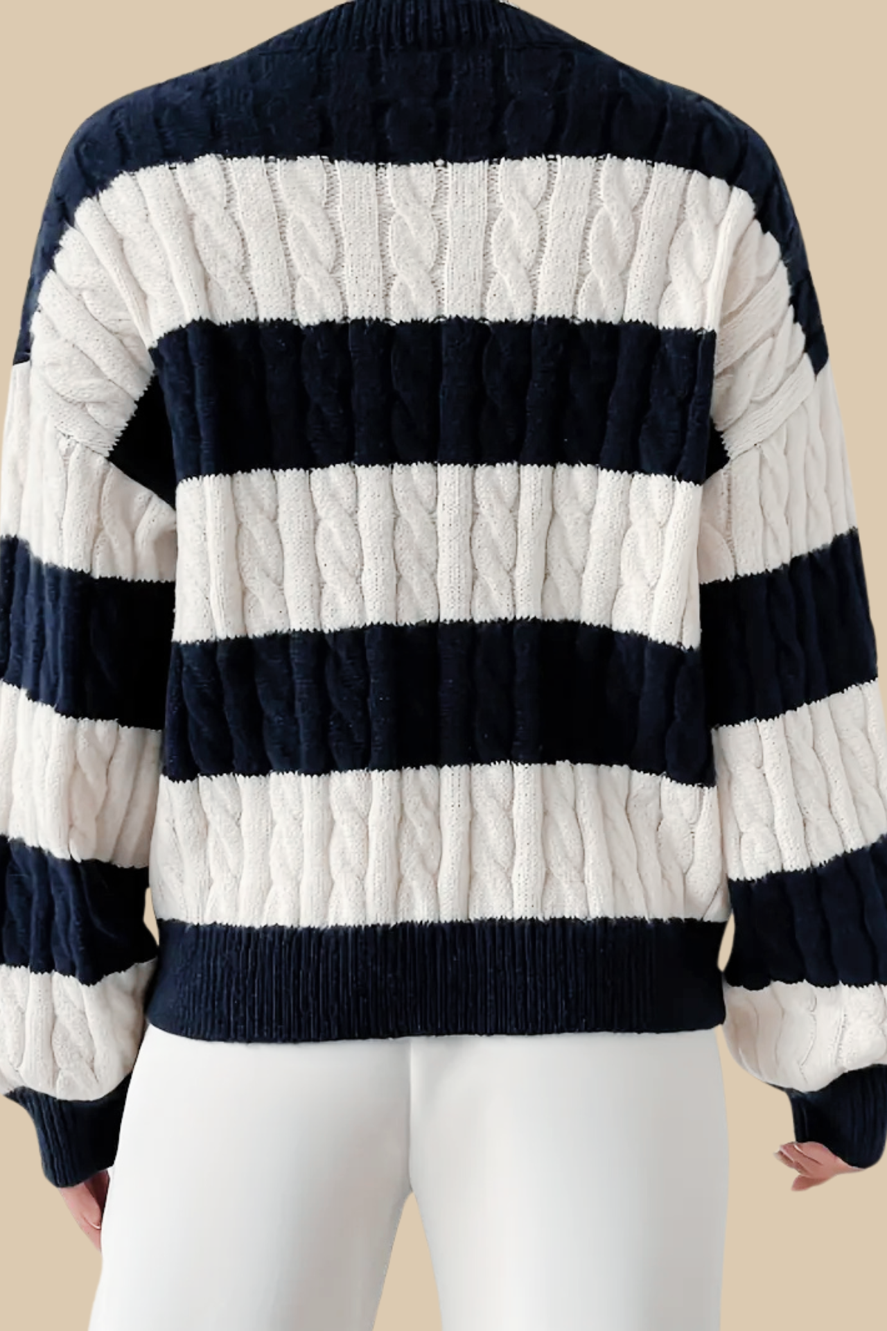 Old Money Kabelstrick Farbblock V-Ausschnitt Eleganter Fall-Schulter Pullover