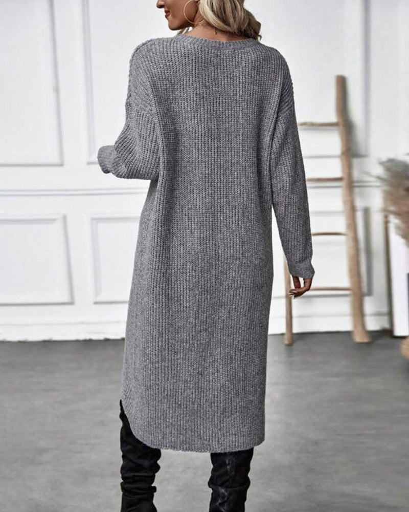 IGGY | Stilvolles Baumwollmischung Pulloverkleid