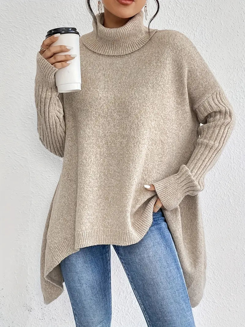 LAORA | Pullover mit langen Ärmeln und hohem Kragen