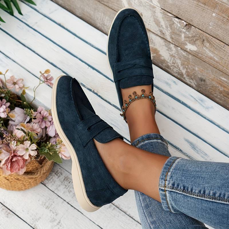 Old Money Damen Elegante Flache Loafer in Einfarbig