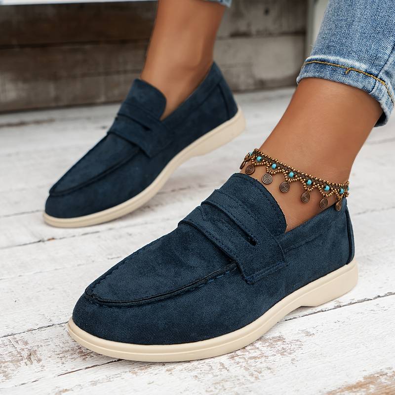 Old Money Damen Elegante Flache Loafer in Einfarbig