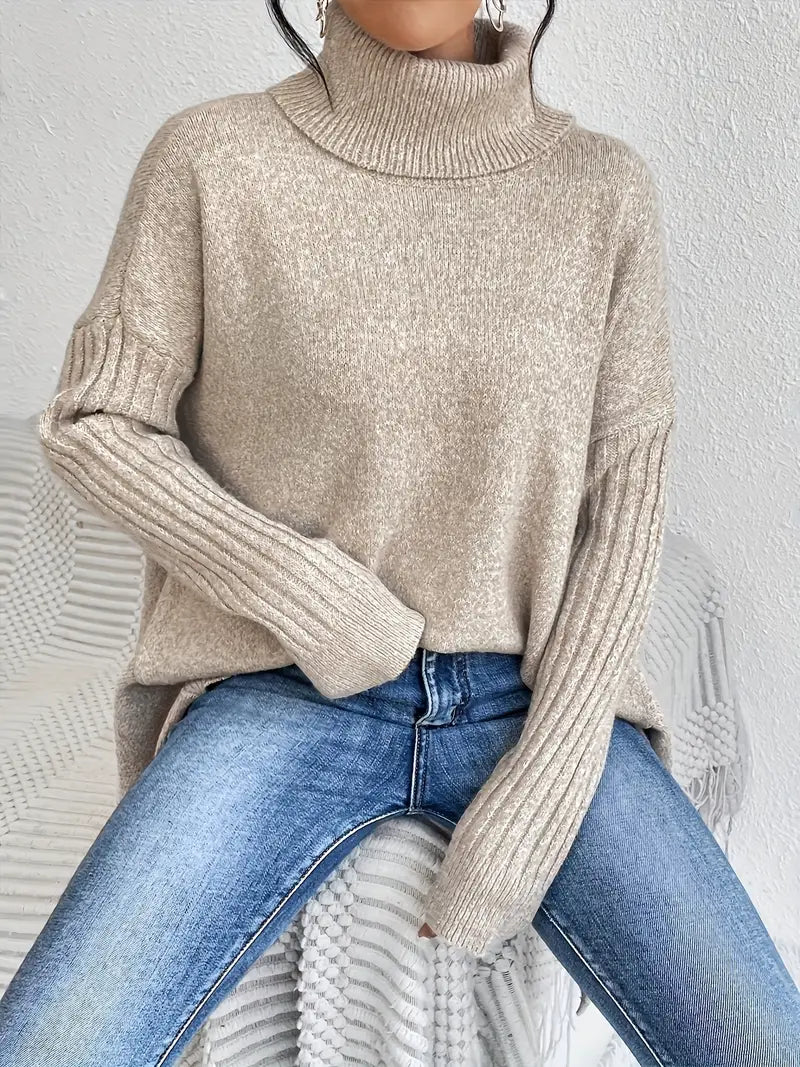 LAORA | Pullover mit langen Ärmeln und hohem Kragen
