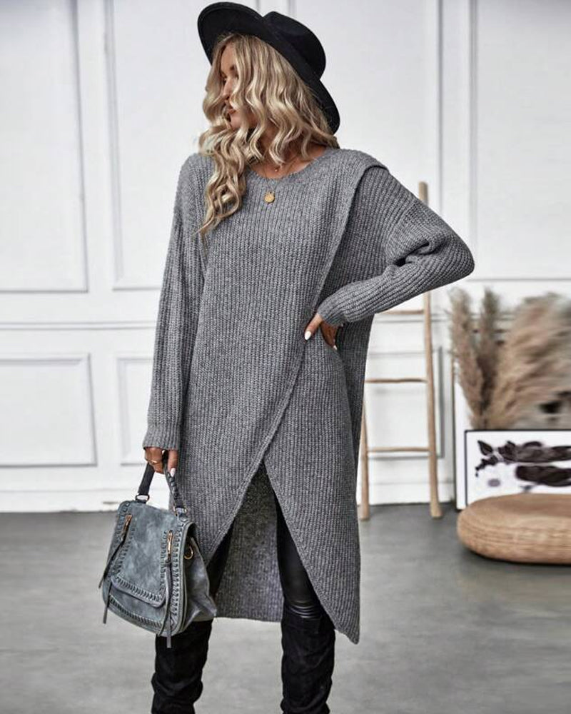 IGGY | Stilvolles Baumwollmischung Pulloverkleid