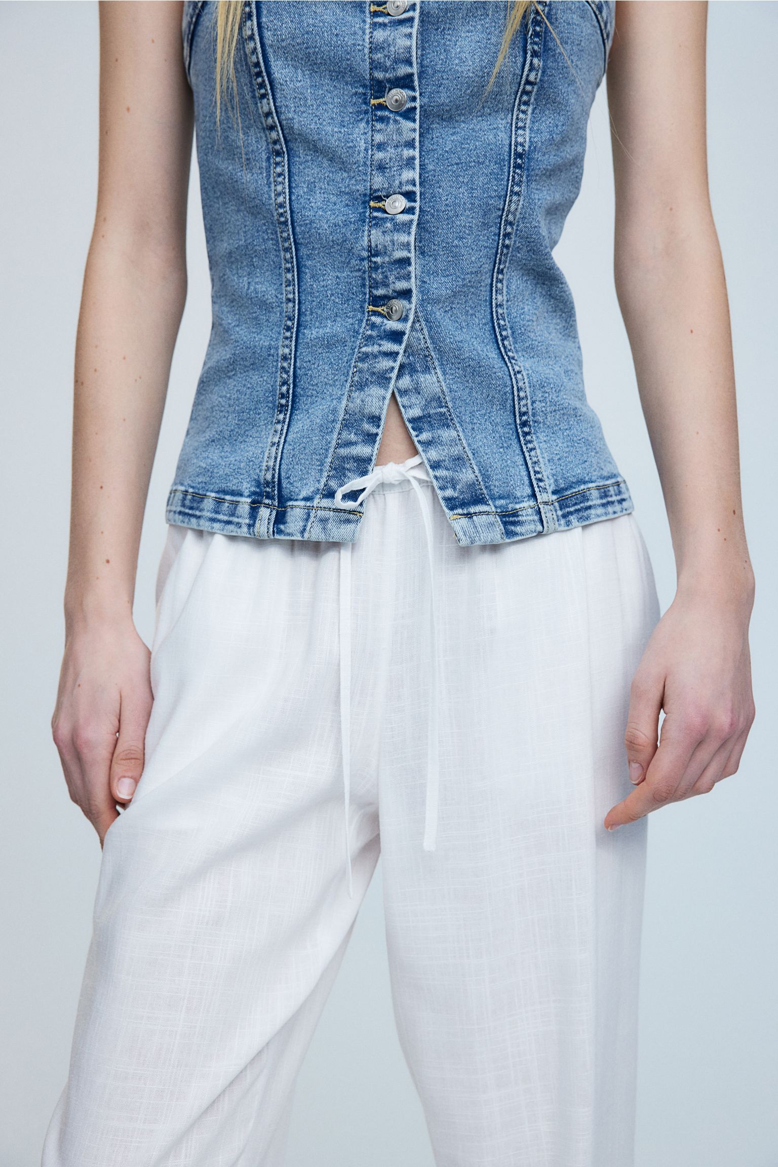 Old Money Klassische Leinen Lockere Gruty-Hose