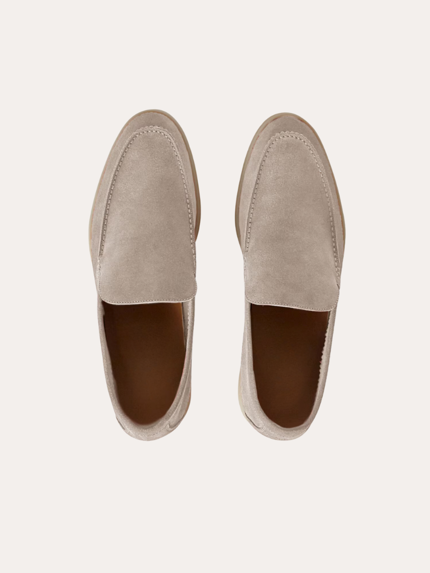 Verfeinerte Wildleder Slipper – Beige Sable