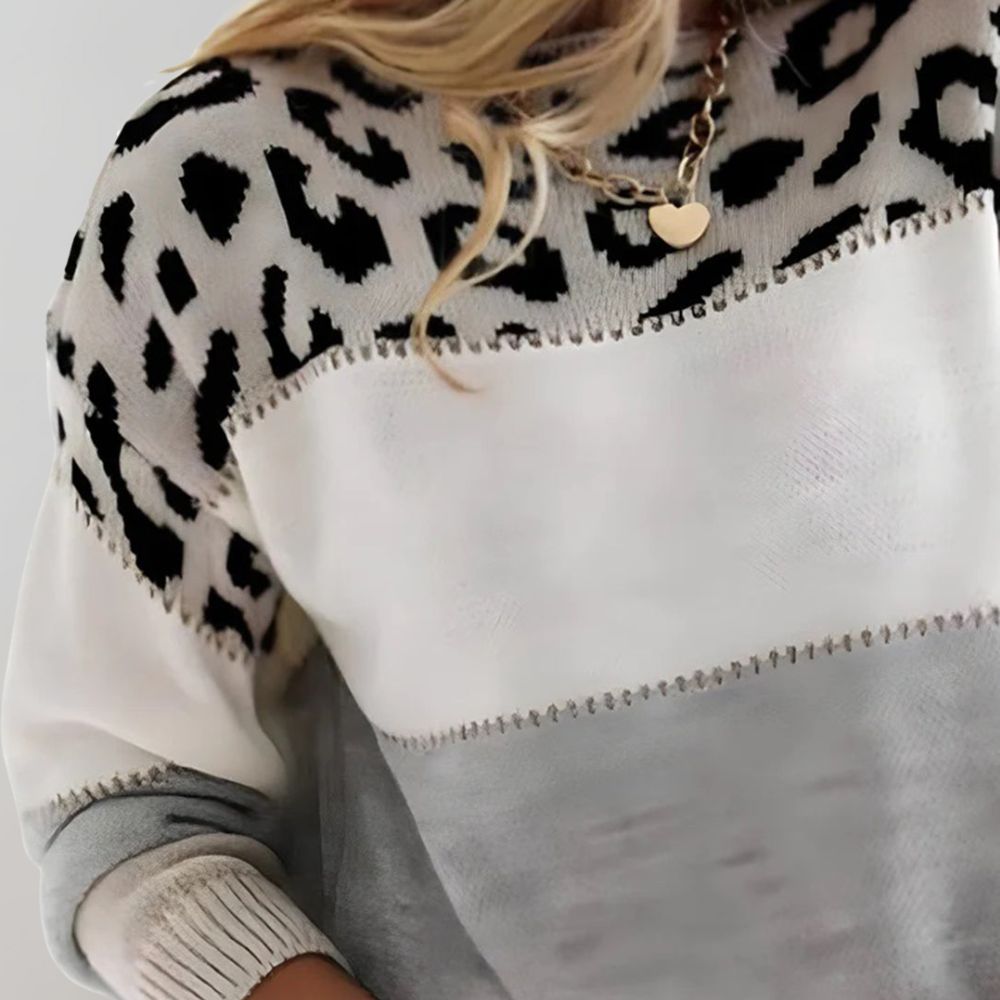 LEIA | Leopardenmuster Freizeitpullover