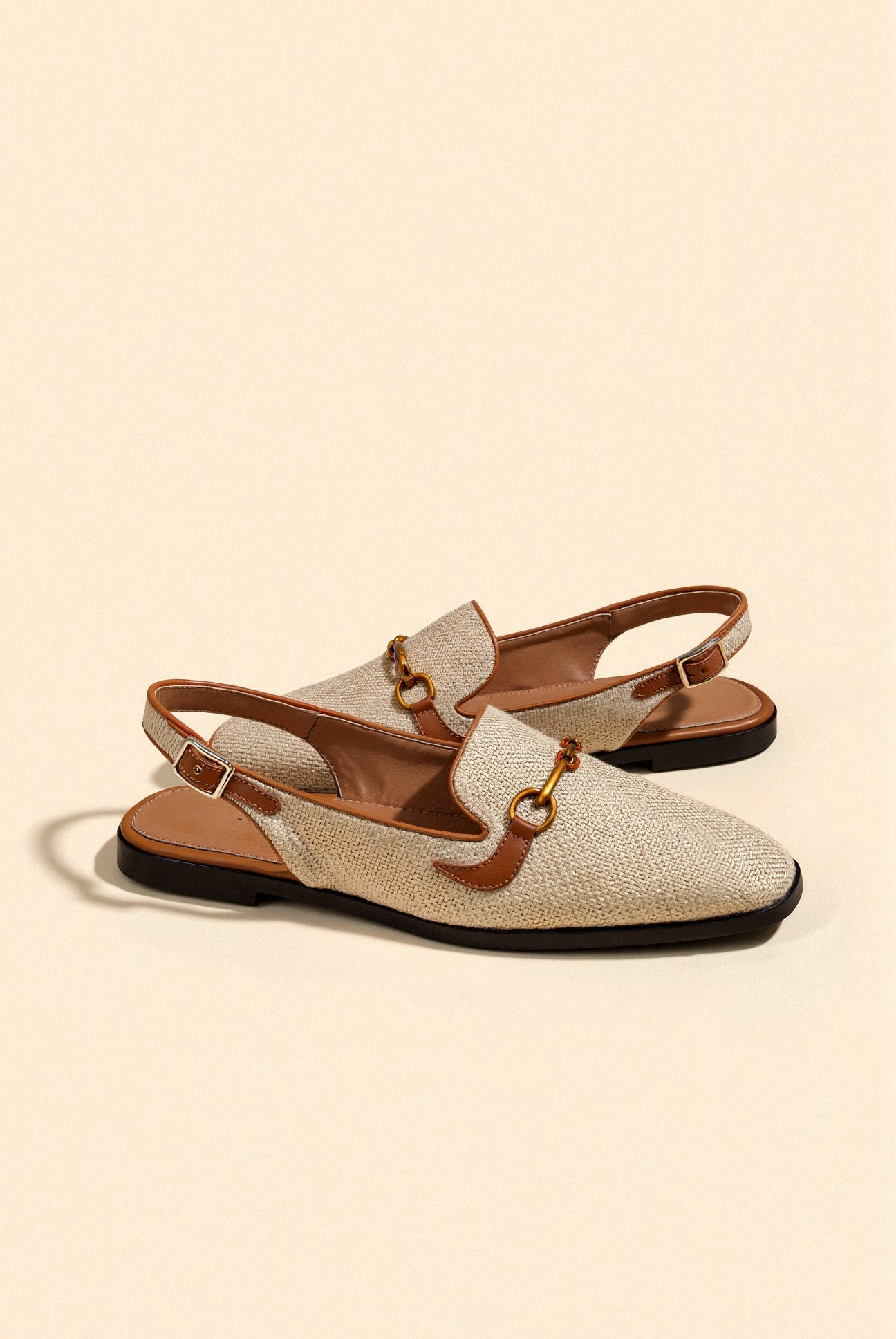 Old Money Damen Metallic Schnalle Chic Dekor Flache Sandalen