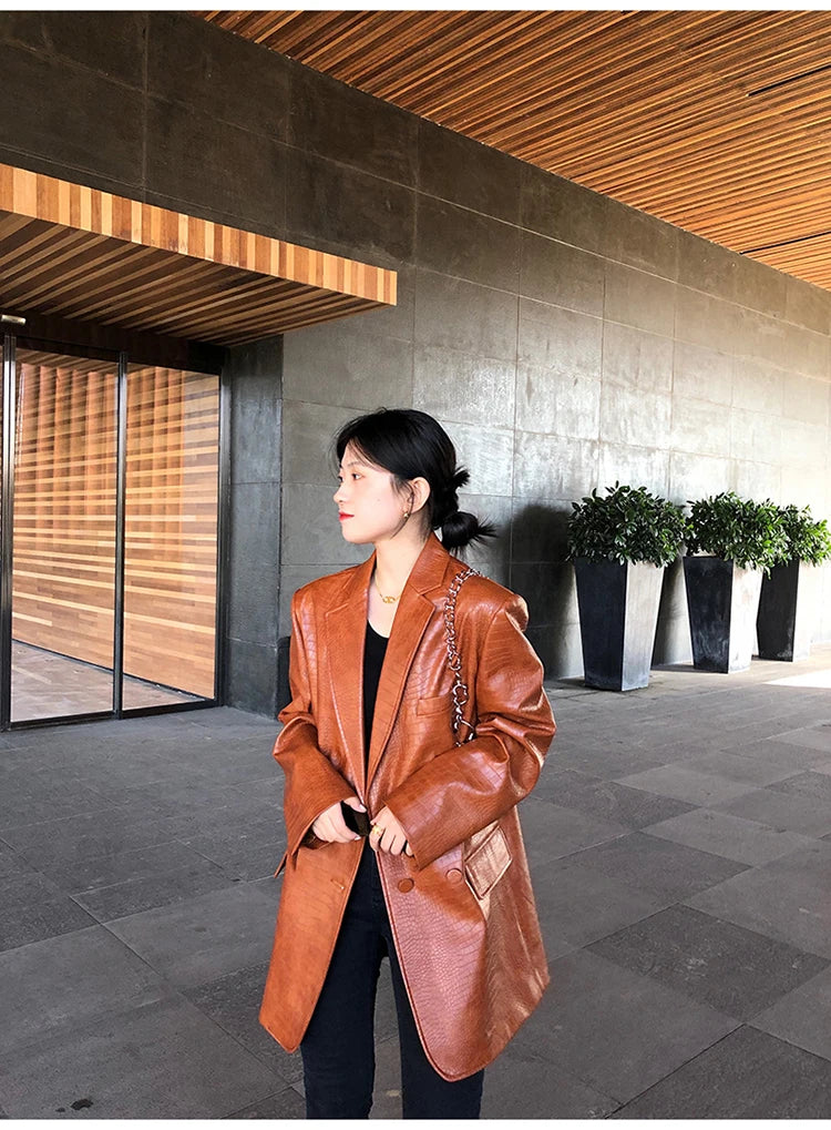 Amparo Übergroßer Krokodil Blazer