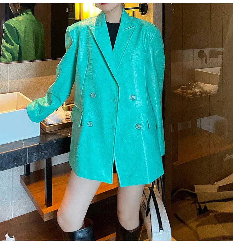 Amparo Übergroßer Krokodil Blazer