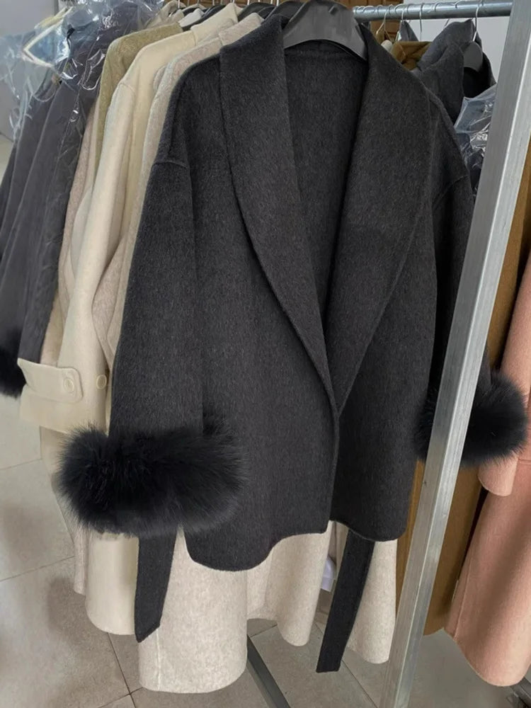 Eulalia - Tossy Fuchs Pelz Wollmantel Damen Kurzmantel