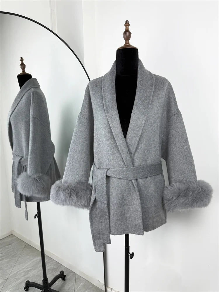 Eulalia - Tossy Fuchs Pelz Wollmantel Damen Kurzmantel