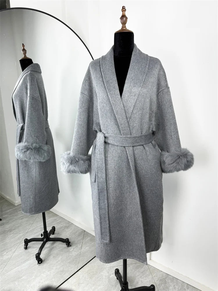 Eulalia - Tossy Fuchs Pelz Wollmantel Damen Kurzmantel