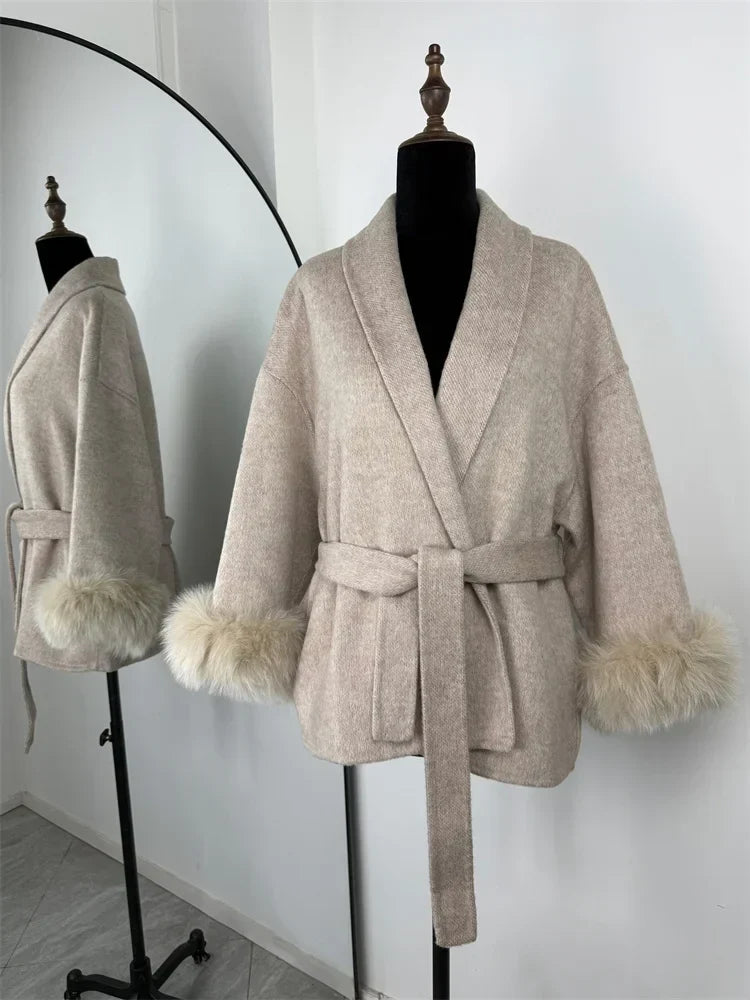 Eulalia - Tossy Fuchs Pelz Wollmantel Damen Kurzmantel