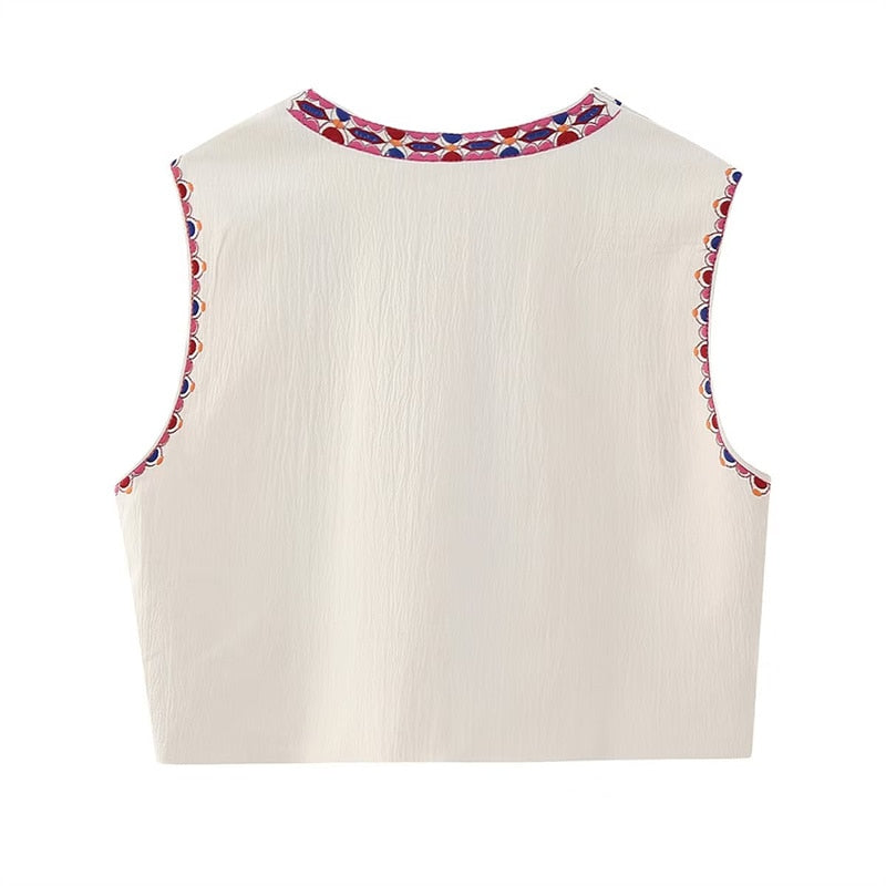 Vintage Bestickte Weste