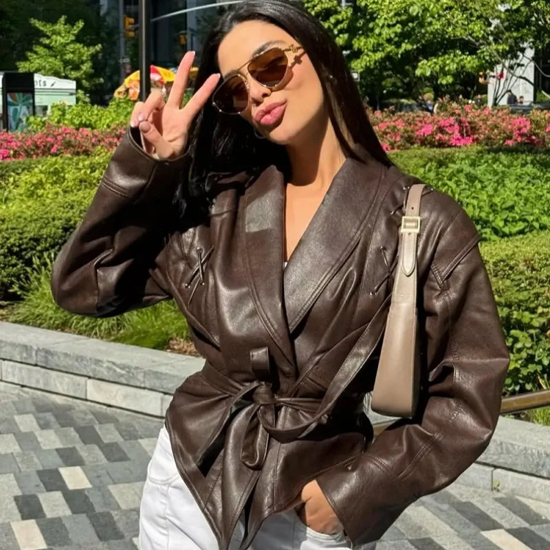 Vintage Damen Lederjacke