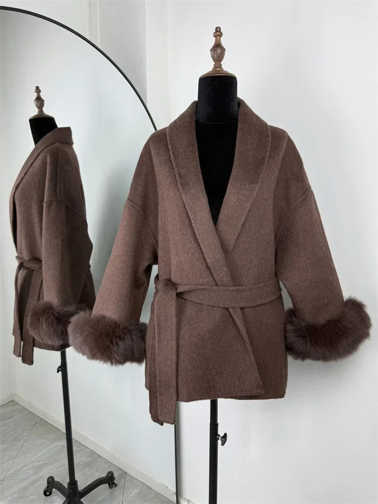 Eulalia - Tossy Fuchs Pelz Wollmantel Damen Kurzmantel
