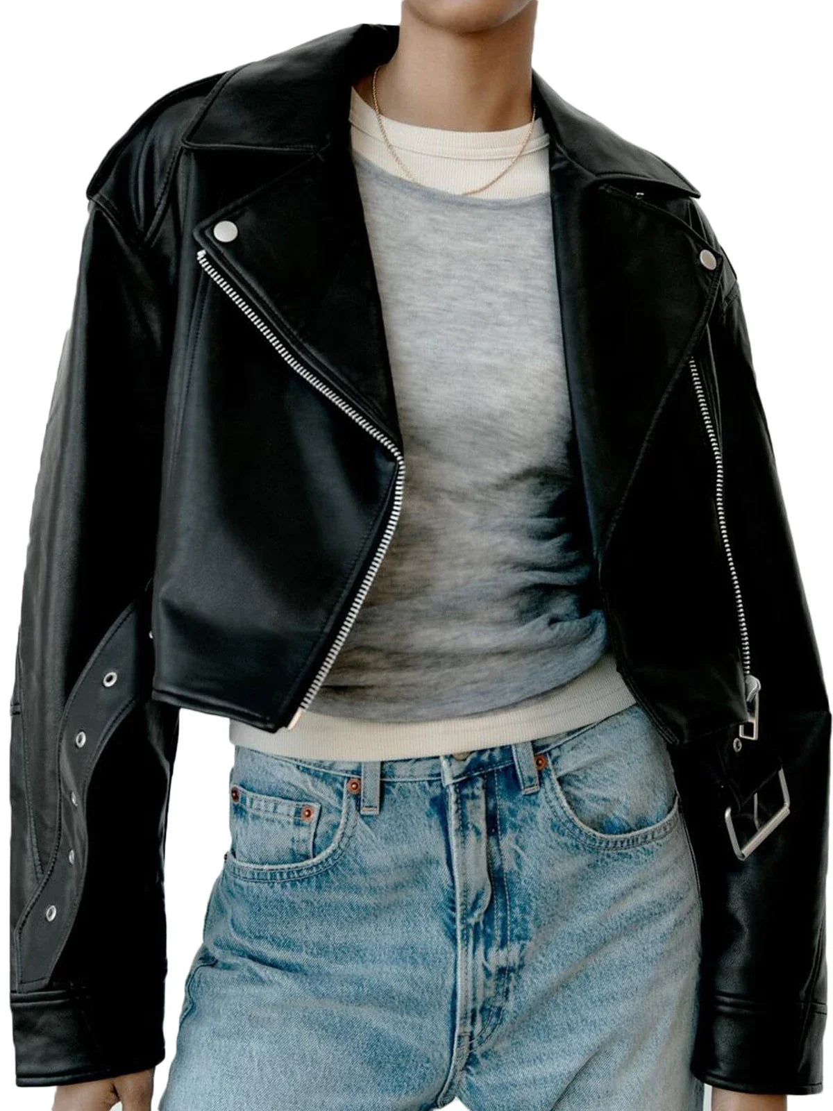 Damen Kunstlederjacke