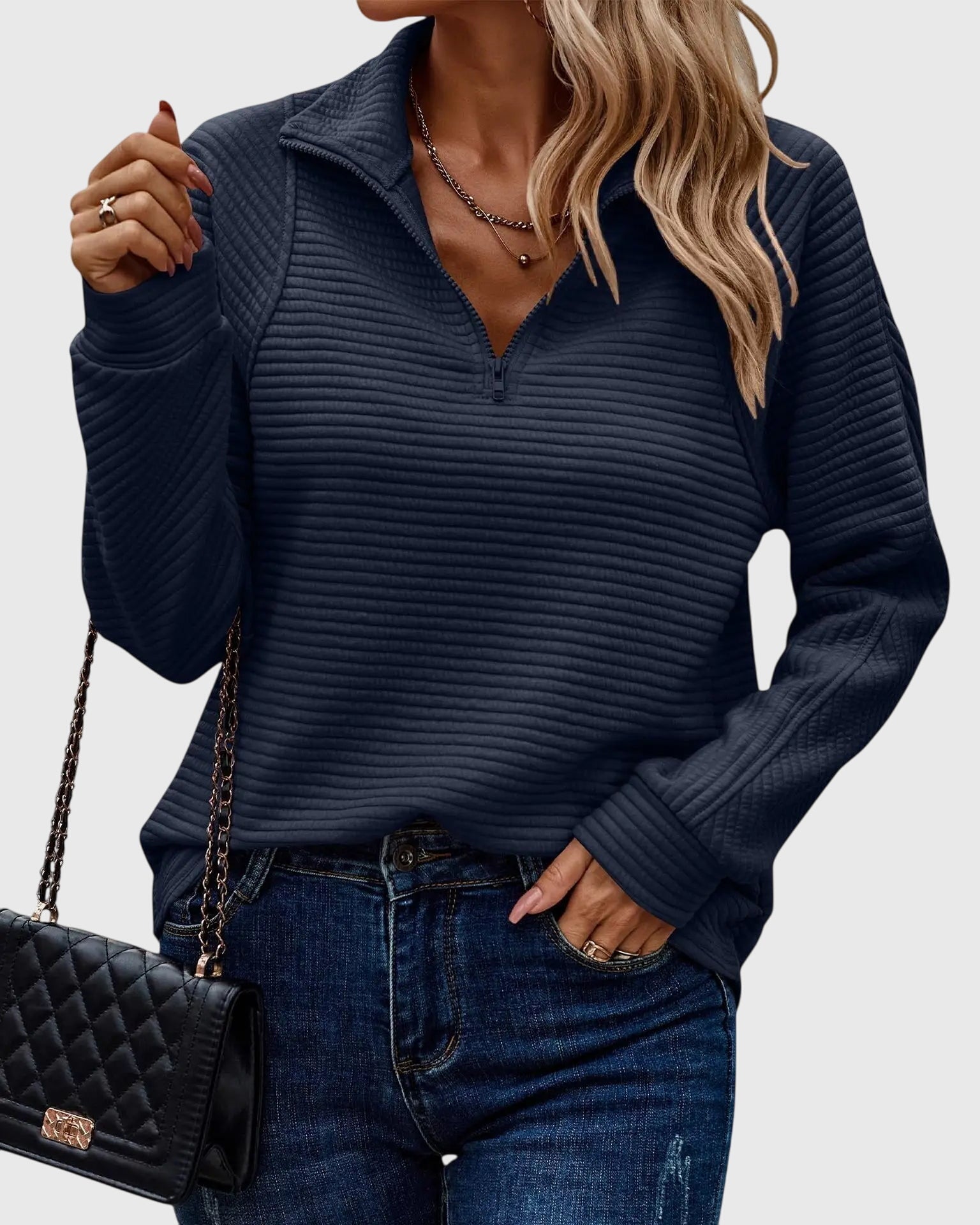 Molly | Eleganter Halbreißverschluss-Pullover