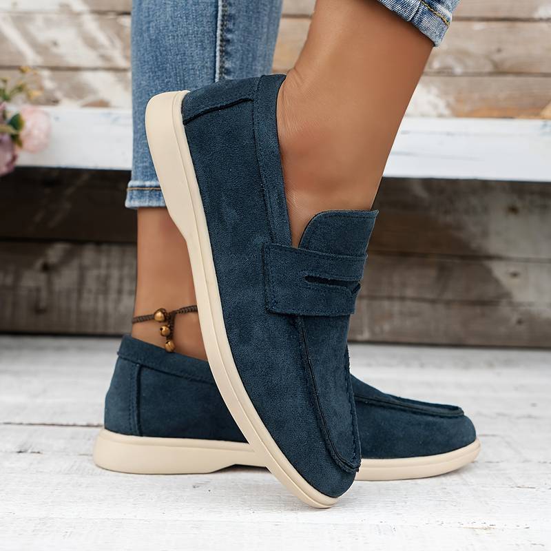 Old Money Damen Elegante Flache Loafer in Einfarbig