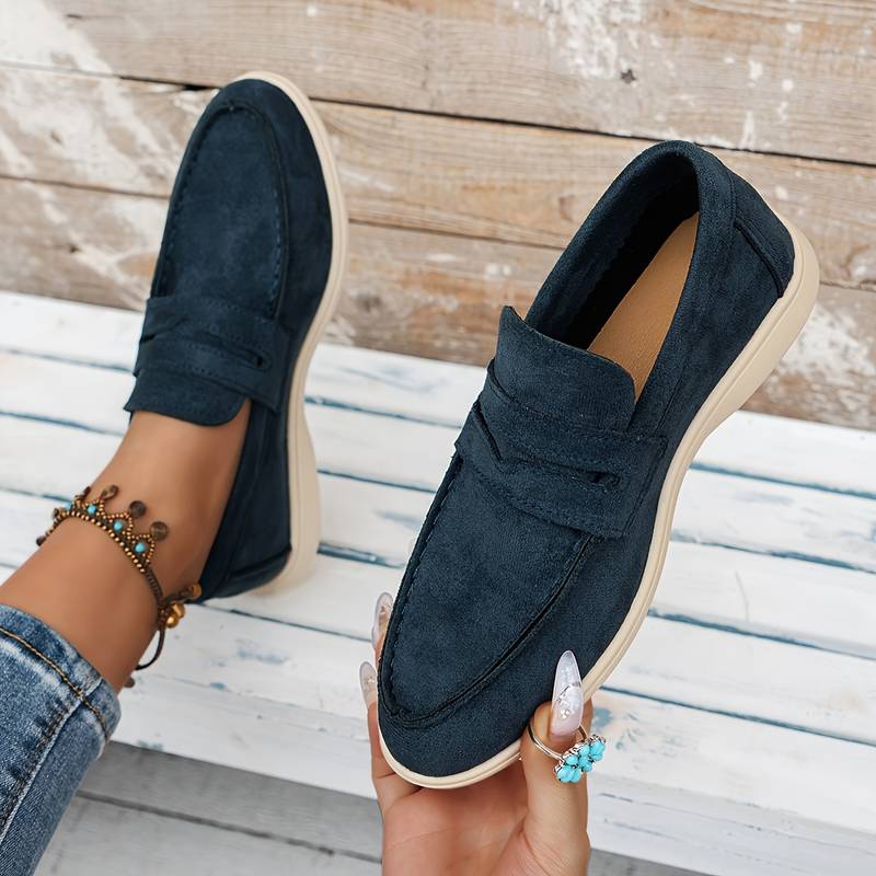 Old Money Damen Elegante Flache Loafer in Einfarbig