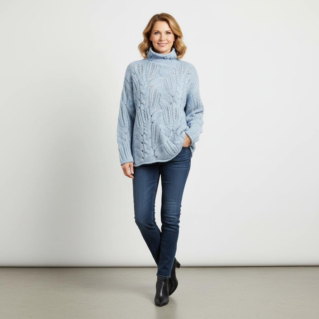 KARLA | Kaschmir Rollkragenpullover mit Zopfmuster