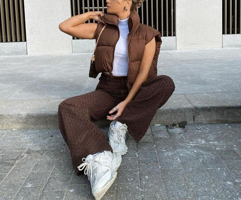 Anna Cropped Weste Mantel