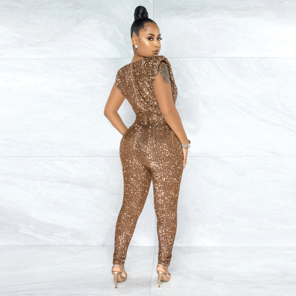 Nacht Pailletten Jumpsuit
