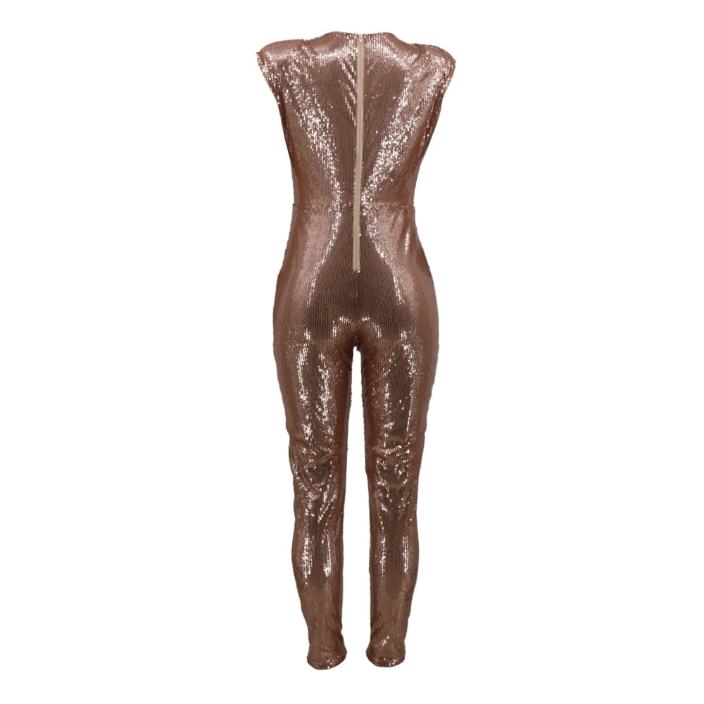 Nacht Pailletten Jumpsuit