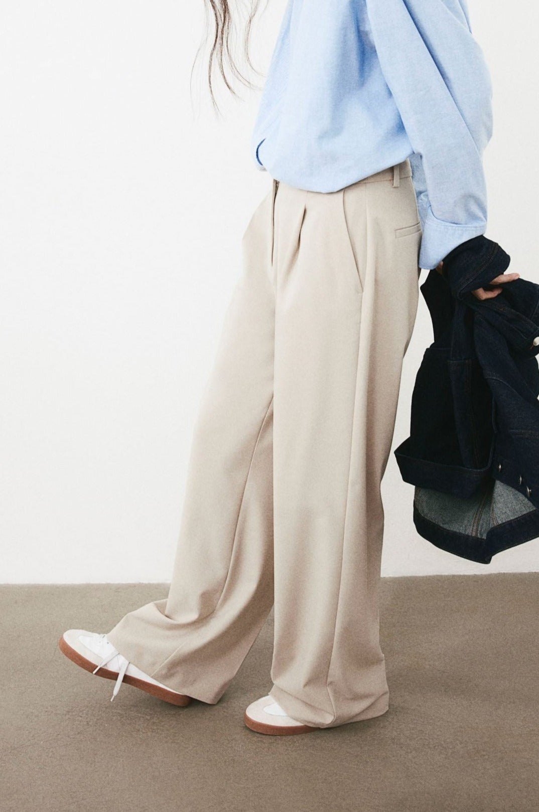Old Money Wide Leg Classic Chino-Hose