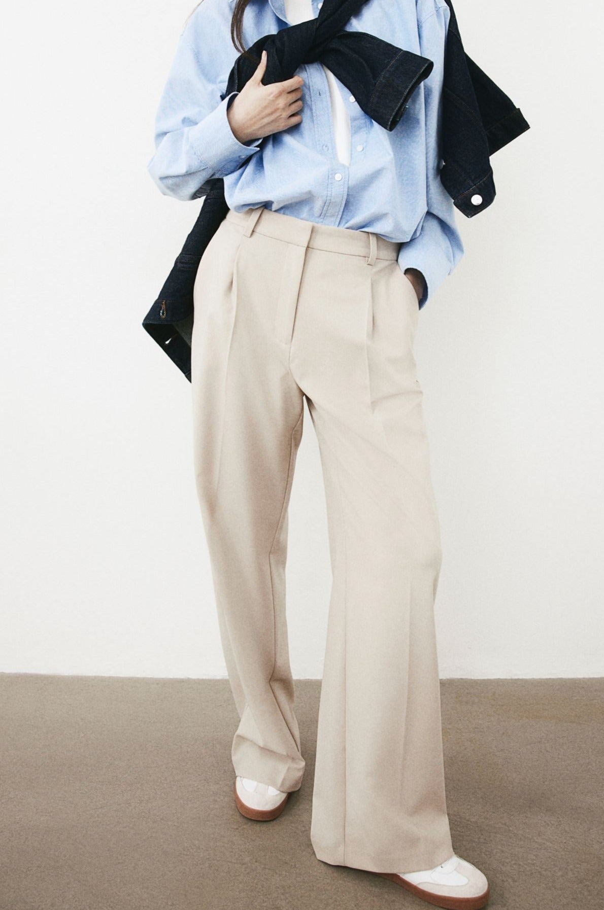 Old Money Wide Leg Classic Chino-Hose