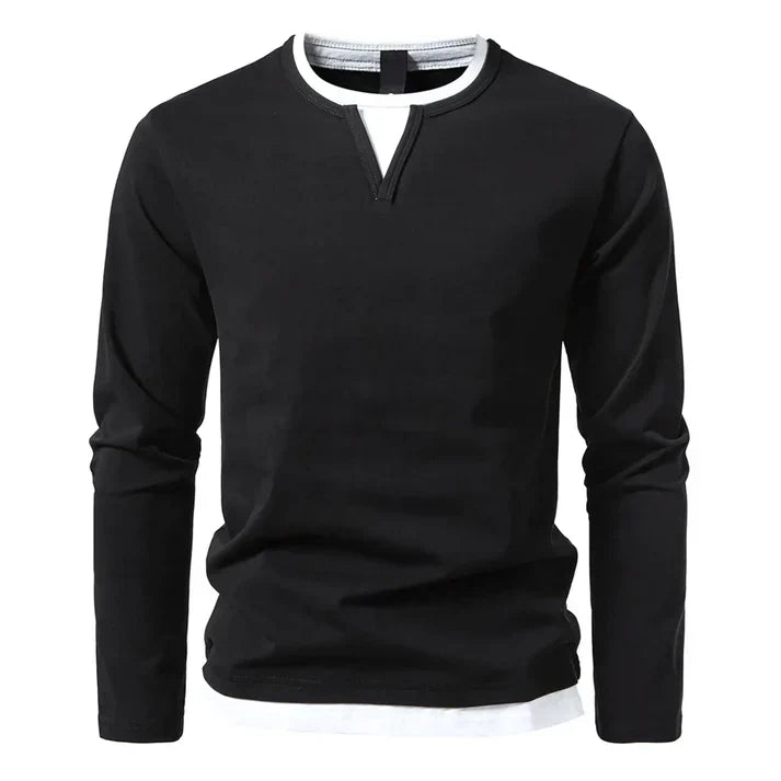 Léonard™ | T-shirt a maniche lunghe premium in cotone pettinato