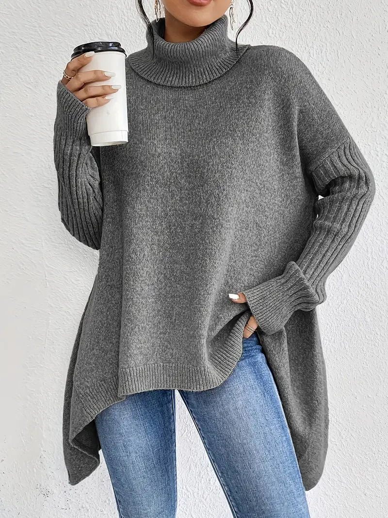 LAORA | Pullover mit langen Ärmeln und hohem Kragen