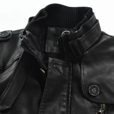 Giacca Biker Lunga in Pelle Elegante